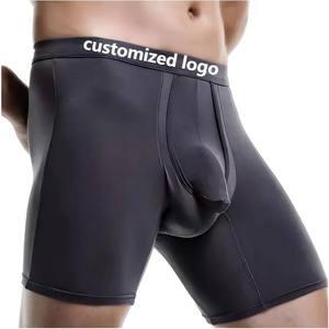 Calzoncillos bóxer transpirables de spandex/nailon para hombre, los más vendidos, suaves y cómodos, de tiro medio, con logo en la cintura, ropa interior para adultos. - Product Image 1