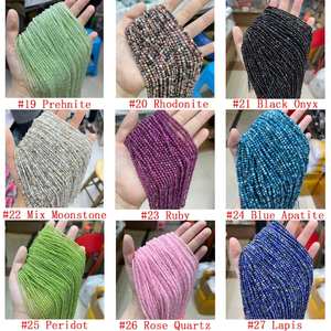 ลูกปัดพลอยธรรมชาติทรงกลมเหลี่ยมเพชรพลอยขนาด 2 มม. 3 มม. 4 มม. สำหรับทำเครื่องประดับ DIY คุณภาพดีที่สุด ความยาว 15 นิ้ว - Product Image 4