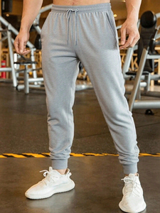 Ensemble de survêtements décontractés pour hommes, pantalon à taille mi-haute en tissu peigné, devant plat, 2 pièces, prix de gros, meilleures ventes - Product Image 4