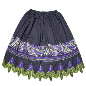 New Sale Female Hawaiian Floral Pattern Mini <b>Skirt</b> <b>Elastic</b> <b>Waist</b> High Street Style Embroidery Polyester/Cotton Island - Product Image 4