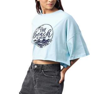 T-shirt court personnalisé pour femme avec logo, imprimé graphique, en coton, style décontracté streetwear, tie-dye, vente en gros OEM - Product Image 1