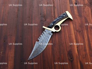 Couteau de survie fixe en acier au carbone inspiré de The Walking Dead, réplique artisanale, étui en cuir premium, vente en gros OEM - Product Image 3