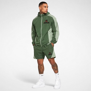 Ensemble de survêtement coupe-vent pour homme, veste coupe-vent respirante et short assorti, vêtements de sport décontractés, vêtements de fitness - Product Image 4
