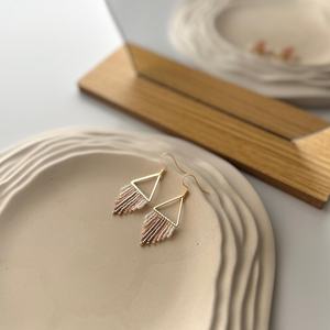 Geometric <b>Drop</b> Earrings Gold Plated Alloy Beaded Women's Bohemia Style Jewelry By Universal Overseas INDIA - Product Image 4