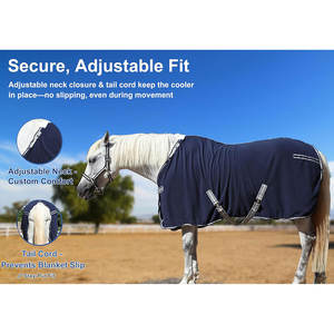 Manta de Forro Polar para Caballos de 300g al por Mayor |   Lámina Absorbente de Humedad con Cordones y Cordón de Cola |   Alfombra Estable de 78 Pulgadas - Product Image 2