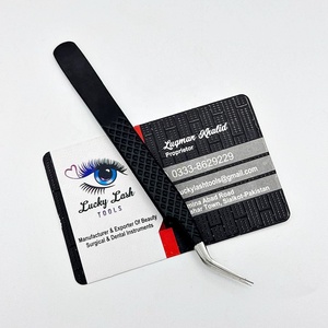 Pince à épiler pour cils en acier inoxydable noir mat, haute précision, antistatique, à pointe fine, pince à épiler pour cils professionnelle - Product Image 2