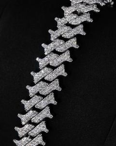 Bracelet cubain en moissanite glacée, argent 925, luxe, hip hop, bijou tendance pour homme et femme - Product Image 2