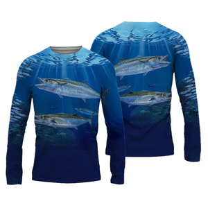 Camisa de Pesca de Manga Larga para Hombre, Estampado por Sublimación, Protección UPF 50 Anti-UV, Diseño de Marlin, Tipo Pullover - Product Image 3