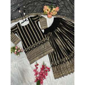Ensemble de vêtements de soirée pour femmes de créateur Plazzo Dupatta - Product Image 2