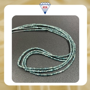 Cuentas facetadas de diamante azul natural raro en forma de cubo de 2.5-3 mm, 19 quilates, cuentas de diamante africano sueltas sin tratar, calidad AAA, piedra preciosa fina - Product Image 2