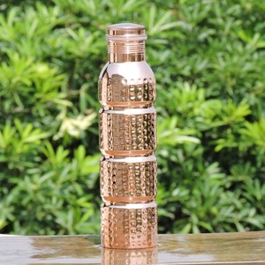 Bouteille d'eau en cuivre écologique à imprimé floral avec bouchon sécurisé pour une consommation saine au bureau, à la salle de sport, à la maison, à l'hôtel et en cuisine - Product Image 4