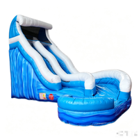 Parcours aquatique gonflable extérieur avec toboggan, piste de course, château gonflable décoratif, petite machine distributrice, pour événements de carnaval
