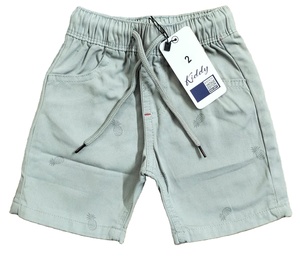 Pantalon court pour garçon 4-13 ans Short de poche élastique 100% coton décontracté avec décoration à motifs pour une impression globale - Product Image 3
