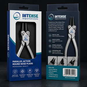 Pince à bec rond professionnel à action parallèle pour la formation, le pliage et la création de boucles de fil de bijouterie, outil de perlage en acier inoxydable de précision - Product Image 6
