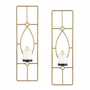 Set Of 2 Black Iron Wall Sconces Vintage Style Metal Wall Hanging <b>Tealight</b> Candle <b>Holders</b> For Home Decor Wedding And Events - Product Image 6