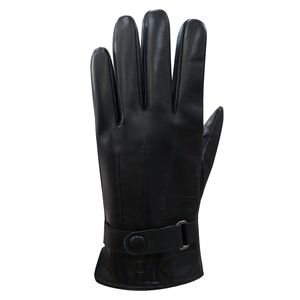 Guantes de Cuero CHK, Largos hasta la Muñeca, Térmicos, Negros Lisos, Sin Forro, para Uso Diario en Invierno - Product Image 3
