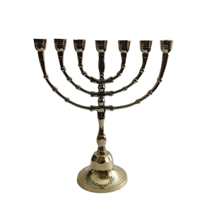Pure Brass Menorah Candle Holder Metal Hanukkah <b>Candelabra</b> Traditional 9 Branch Candle Stand - Product Image 1