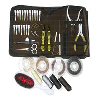 Kit professionnel multifonction en acier inoxydable pour extensions capillaires : Pince à sertir, crochet à cheveux, bobine à perles, fil à cheveux