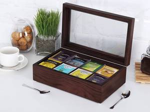 Boîte de rangement en bois de qualité supérieure, idéale pour les sachets de thé, les sachets de café, les sachets de sucre et les condiments, conteneur de rangement en provenance d'Inde - Product Image 2