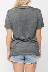 Camisetas Grises de Felpa con Cuello Redondo para Mujer, Lavado Ácido, Transpirables, de Secado Rápido, Personalizadas al por Mayor 2026, Precio Razonable, OEM - Product Image 3