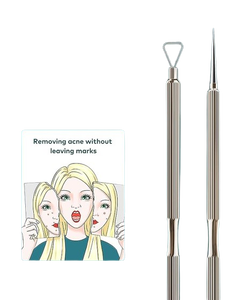 เครื่องมือกำจัดสิวเสี้ยนคุณภาพพรีเมียม ทำจากสแตนเลส สำหรับกดสิวและรักษาสิวบนใบหน้า - Product Image 2
