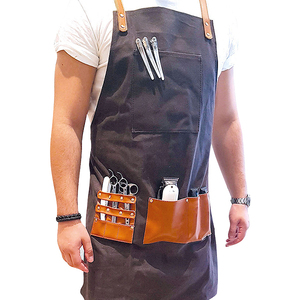 ผ้ากันเปื้อนช่างตัดผมมืออาชีพ Inyint ผ้าแคนวาสเคลือบ PVC กันน้ำ พร้อมช่องใส่ของหลายช่อง และสายรัดด้านหลัง - Product Image 6