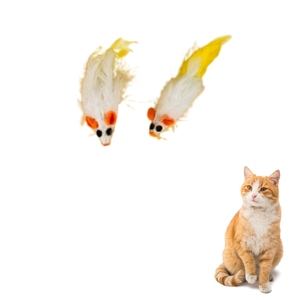 ของเล่นแมวขนนกธรรมชาติ 100% สำหรับแมวเล่นแกล้งกันและล่าสัตว์ - Product Image 1