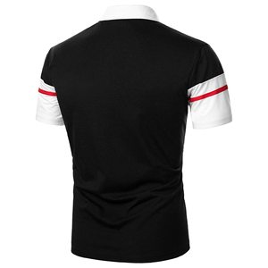 Polo à manches courtes en tricot pour homme, style décontracté, design uni, rouge, blanc, noir, rayé, polos pour homme - Product Image 5