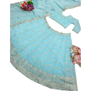 Anarkali Lehenga Choli de diseñador para mujer con Dupatta Set Party Wear para ocasiones especiales - Product Image 1