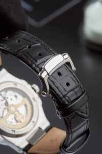 นาฬิกาสปอร์ตอัตโนมัติสำหรับผู้ชาย Alexander Ferros 6122S-02 หน้าปัดแซฟไฟร์ สายหนัง ตัวเรือนสแตนเลสสตีล กันน้ำ 5BAR - Product Image 3