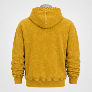 Sweat-shirt à capuche en coton lavé pour homme, couleur unie, coupe classique, streetwear décontracté, avec poche, en tissu polaire, respirant, pour l'hiver - Product Image 3