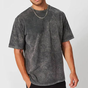 Camisetas con Logotipo Personalizado, Impresión Digital, Corte Cuadrado Vintage, 300 g/m², Camiseta Desgastada con Lavado Ácido, Ropa Urbana para Hombre - Product Image 3