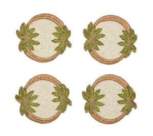 แผ่นรองแก้วปักลูกปัดแบบกำหนดเองจำนวนมากสำหรับการส่งออก ปักด้วยมือด้วยลูกปัดเม็ดเล็ก ด้านหลังทำจากผ้าฝ้าย ออกแบบตามสั่ง - Product Image 1