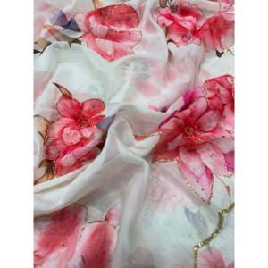 Hermoso Sari chino tradicional para fiestas mejorado con diamante hecho a mano - Product Image 4