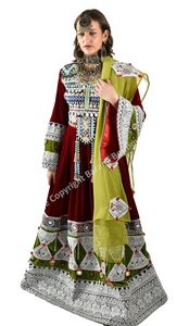 เดรสแม็กซี่อัฟกานิสถานแบบดั้งเดิมสำหรับผู้หญิงเดรสแฟนซีแบบมีซิปขนาดใหญ่พิเศษลายวัฒนธรรมอัฟกานิสถาน - Product Image 4