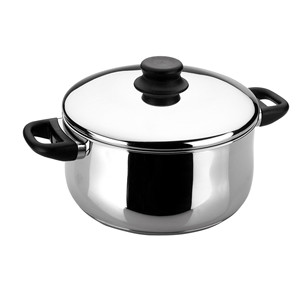 Pentola per zuppa in acciaio inossidabile con coperchio da 3 litri per cucinare e servire - Product Image 1