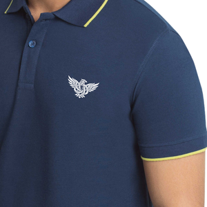 Polo en coton bleu pour homme, manches courtes, coupe classique, décontracté, respirant, pour le golf, le bureau, l'été, usage quotidien, vêtement de qualité supérieure - Product Image 6