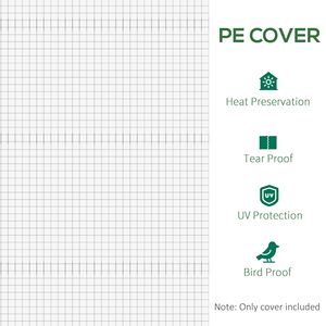 Telo di Ricambio per Serra in PE 3x2x2m, Impermeabile e Resistente, per Serra a Telaio con 6 Finestre - Product Image 6