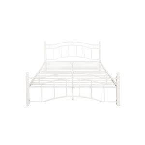 Struttura letto matrimoniale in metallo con testiera e pediera bianche - Product Image 5