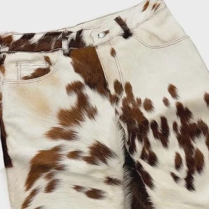 กางเกงขาสั้นหนังวัวแท้สำหรับผู้ชาย สไตล์คาวบอยหรูหรา ดีไซน์เนอร์สตรีทแวร์ กางเกงขาสั้นฤดูร้อน - Product Image 3