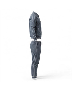 Chándal Deportivo Personalizado para Hombre, Manga Larga, Cuello Camisero, Color Sólido, Informal, Transpirable, Ligero, de Poliéster y Algodón - Product Image 4