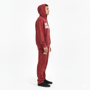 Sweat à capuche zippé épais pour homme RANZIA, délavé à l'acide, effet vieilli, coupé et cousu, strass, impression DTG, fabricant RANZIA, sur mesure, épais, pour homme - Product Image 2