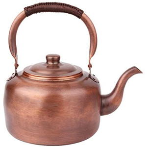 Bouilloire en cuivre faite à la main avec poignée et couvercle, bienfaits ayurvédiques pour la santé, bouilloires pour servir le thé et le café à la maison, en cuisine ou sur la table - Product Image 1