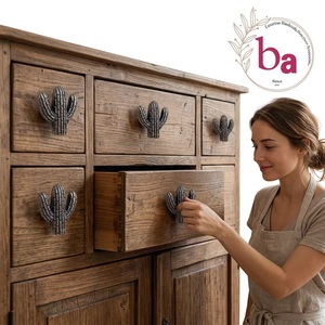 Poignée de meuble en fonte en forme de cactus, design industriel rustique, installation facile, pour maison, bureau, cuisine, chambre - Product Image 2