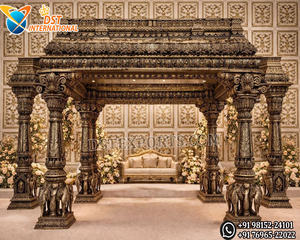 มณฑปงานแต่งงานแบบดั้งเดิมของชาวติมอล คัลยานา มานดัปปัม แท้ๆ พร้อมเสาสี่เสา ทำจากวัสดุ FRP สไตล์อินเดียใต้ ตกแต่งมณฑปแบบอินเดียใต้ สำหรับงานแต่งงานในสหรัฐอเมริกา - Product Image 5