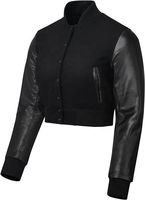 Veste de sport classique matelassée en satin tricoté respirant, coupe courte, personnalisée pour femme