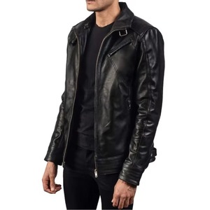100% Original Leather Made Men Fashionable Leather <b>Jacket</b> / Lowest Price Fashion Leather <b>Jacket</b> for Men - Product Image 5