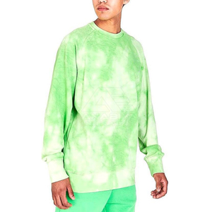 Sudadera de Hombre Oversize con Cuello Redondo y Estampado Tie-Dye, de Algodón Tejido, Estilo Casual, Verde, para Verano - Product Image 4