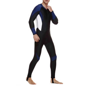 Traje de Neopreno Completo de 3mm para Hombre, Manga Larga, Cierre en el Pecho, Color Negro y Azul, Impermeable, para Buceo, Surf y Natación - Product Image 3