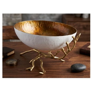 Ensemble de 24 bols de service en acier inoxydable argenté avec support en forme de bois de cerf, design moderne et luxueux pour noix, fruits, plats et décoration de centre de table - Product Image 4